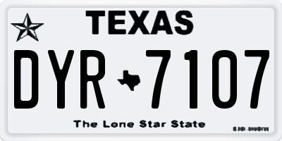TX license plate DYR7107