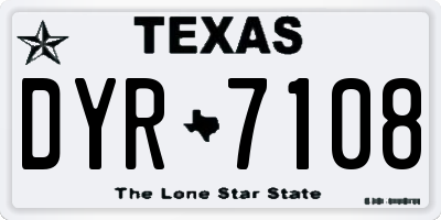TX license plate DYR7108