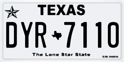 TX license plate DYR7110