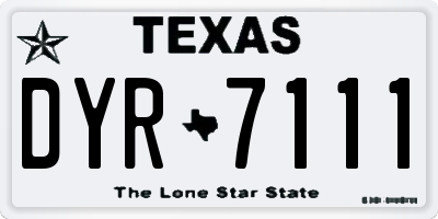 TX license plate DYR7111