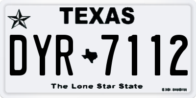 TX license plate DYR7112