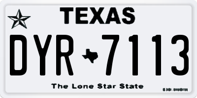 TX license plate DYR7113