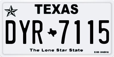 TX license plate DYR7115