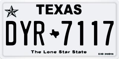 TX license plate DYR7117