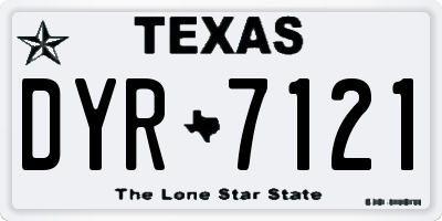 TX license plate DYR7121