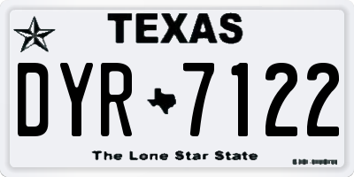 TX license plate DYR7122