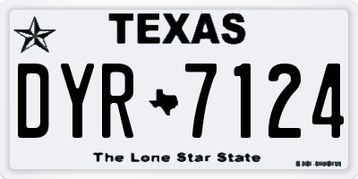 TX license plate DYR7124