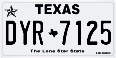 TX license plate DYR7125