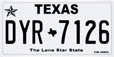 TX license plate DYR7126