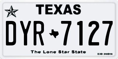 TX license plate DYR7127