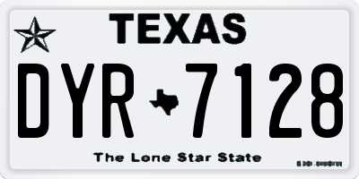 TX license plate DYR7128