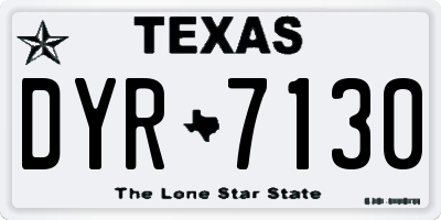 TX license plate DYR7130