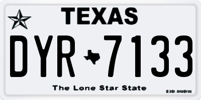 TX license plate DYR7133