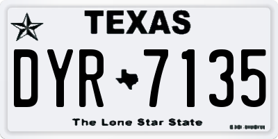 TX license plate DYR7135