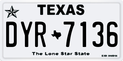 TX license plate DYR7136
