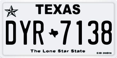 TX license plate DYR7138