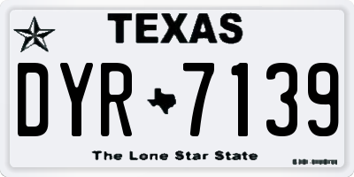 TX license plate DYR7139