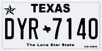 TX license plate DYR7140