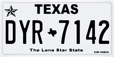 TX license plate DYR7142