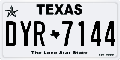 TX license plate DYR7144