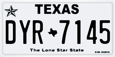 TX license plate DYR7145