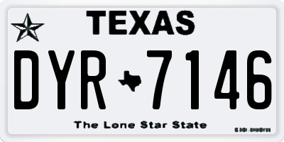 TX license plate DYR7146
