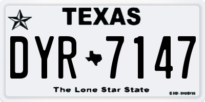 TX license plate DYR7147