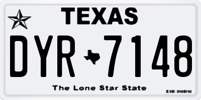 TX license plate DYR7148