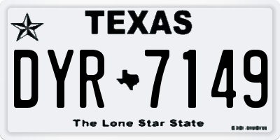 TX license plate DYR7149