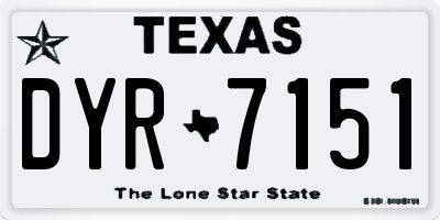 TX license plate DYR7151