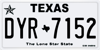 TX license plate DYR7152