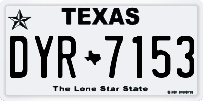 TX license plate DYR7153