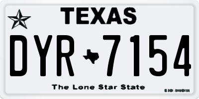 TX license plate DYR7154