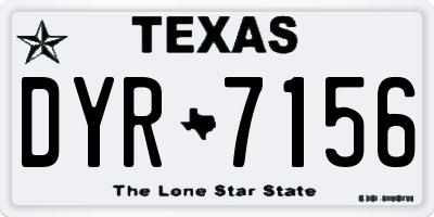 TX license plate DYR7156