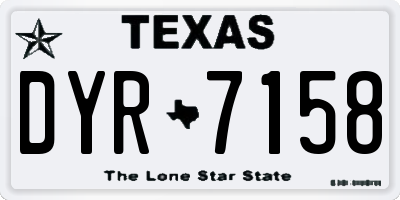 TX license plate DYR7158