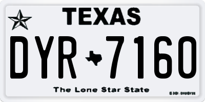 TX license plate DYR7160