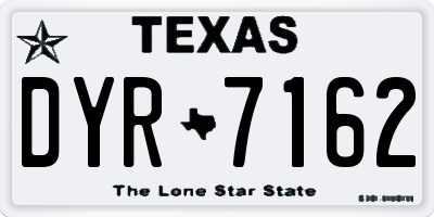 TX license plate DYR7162