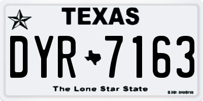 TX license plate DYR7163