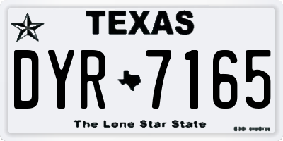 TX license plate DYR7165