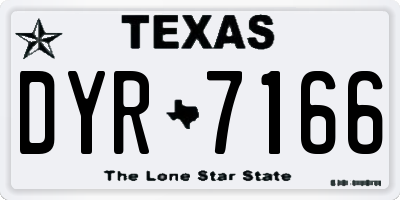 TX license plate DYR7166