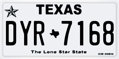 TX license plate DYR7168