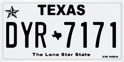 TX license plate DYR7171