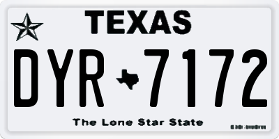 TX license plate DYR7172