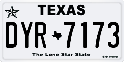 TX license plate DYR7173