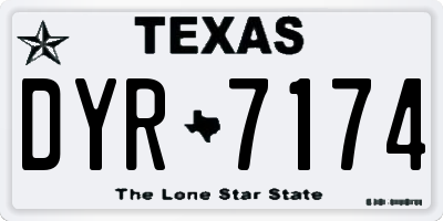 TX license plate DYR7174