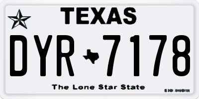 TX license plate DYR7178