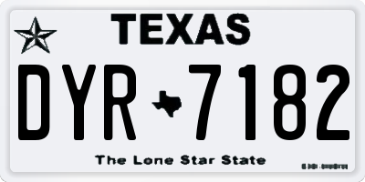 TX license plate DYR7182