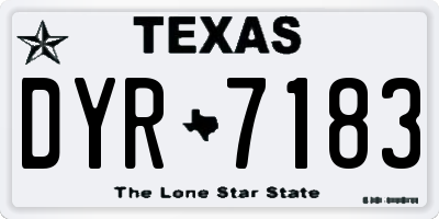 TX license plate DYR7183