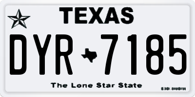 TX license plate DYR7185