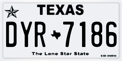 TX license plate DYR7186